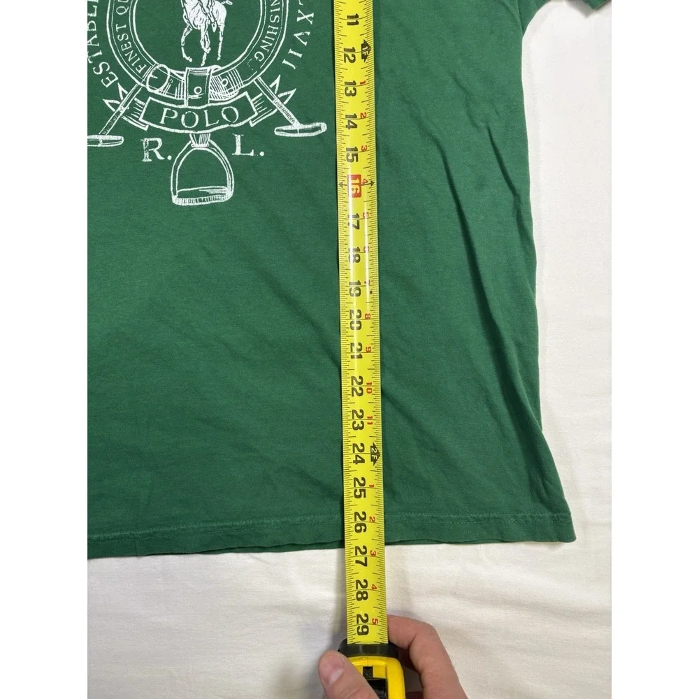 Polo Ralph Lauren Graphic T-Shirt Mens Medium Green Big Crest Logo Pony Cotton